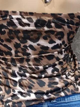 Blusa Leopardo Atada Cuello