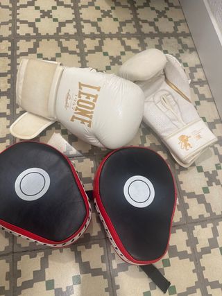 Guantes Leone + Protecciones Boxeo