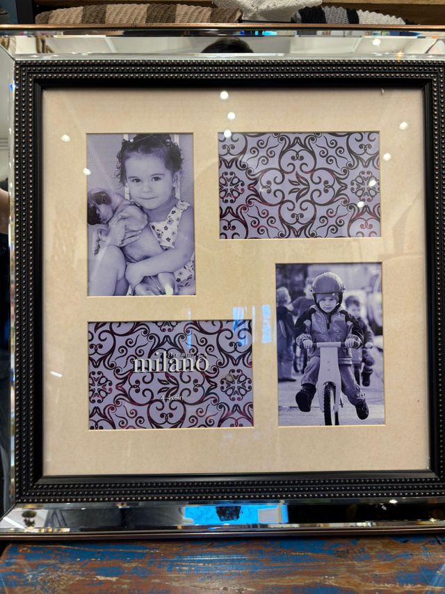 Portafoto 4 foto nero/argento