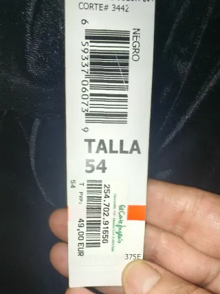 Falda El Corte Inglés Negra Talla 54