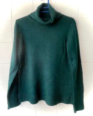 Jersey mujer cuello alto verde