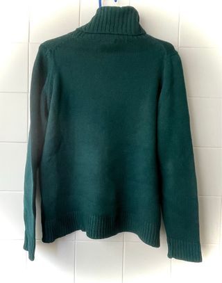 Jersey mujer cuello alto verde