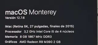 iMac 27" macOS Monterey