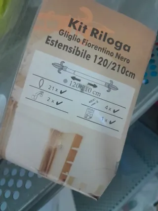 Bastone Tenda Estensibile Riloga Nero 120-210cm