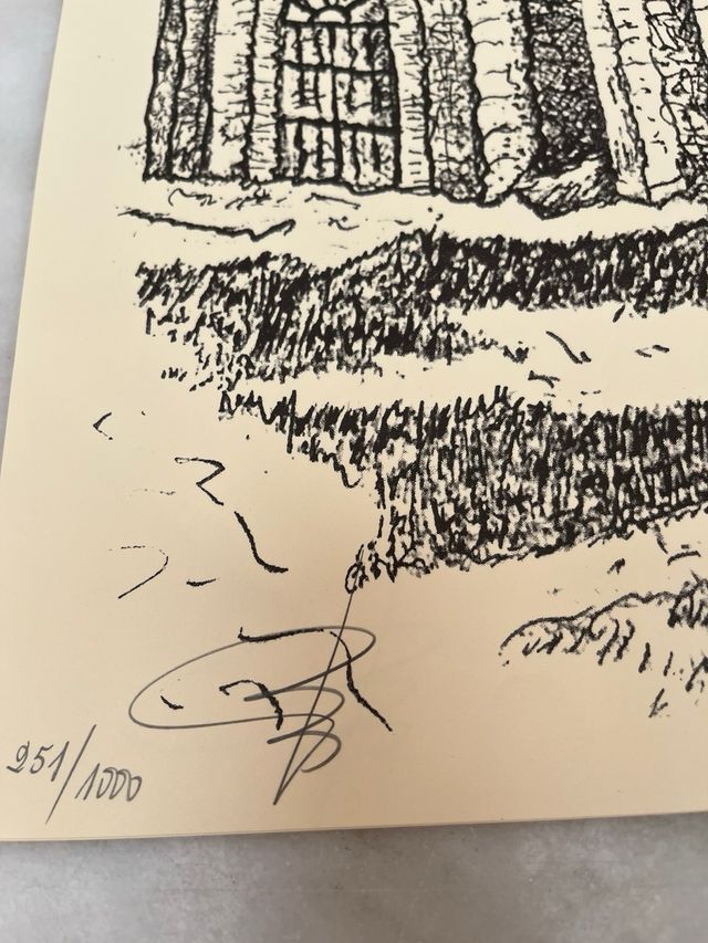 Litografía San Miguel de Lillo Firmada