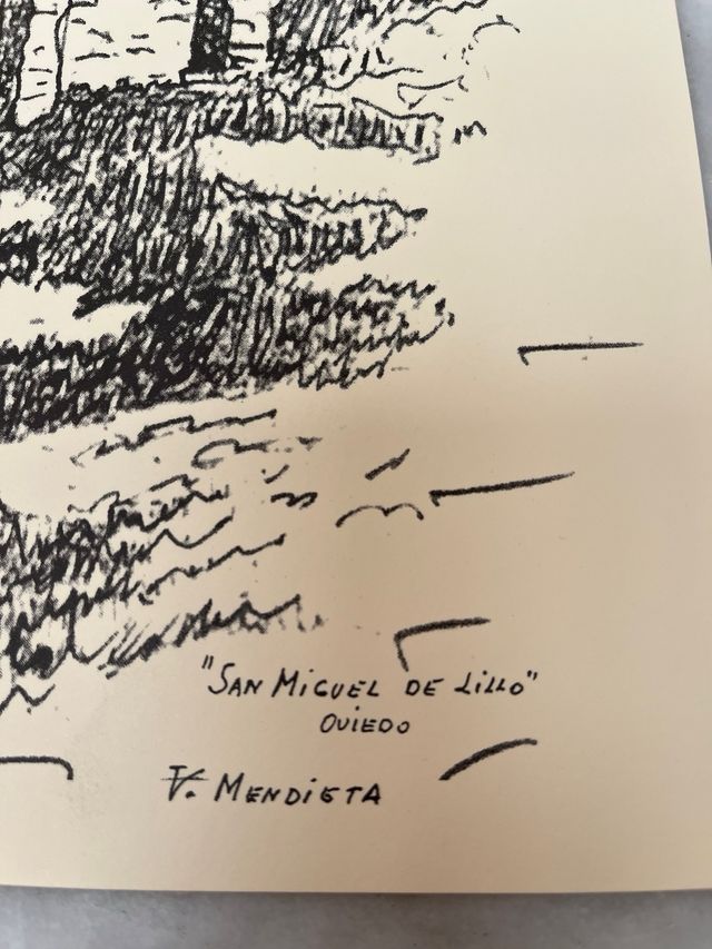 Litografía San Miguel de Lillo Firmada