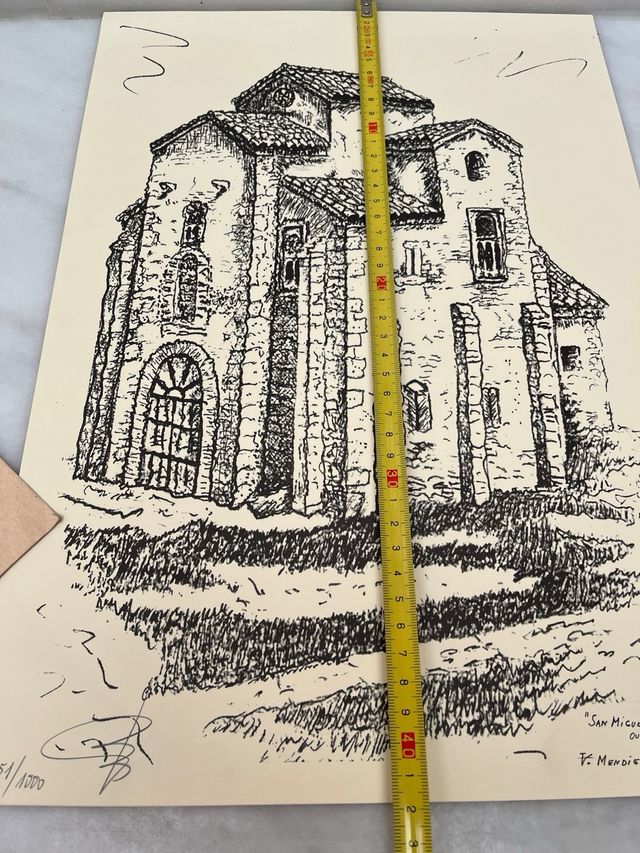 Litografía San Miguel de Lillo Firmada