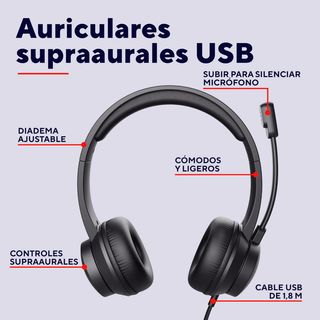 Trust USB Auriculares con Micrófono PC Ligero On E