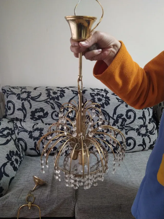 Lámpara lágrimas vintage dorada