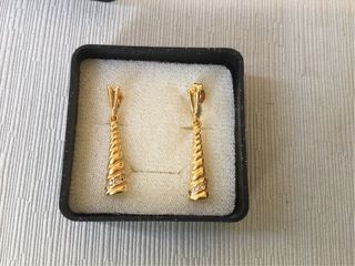 Pendientes oro chapado circonitas