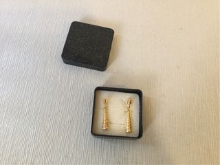 Pendientes oro chapado circonitas