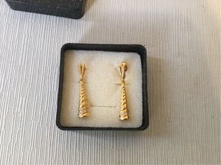 Pendientes oro chapado circonitas