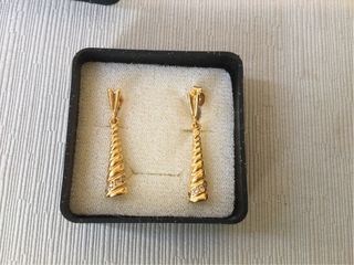 Pendientes oro chapado circonitas