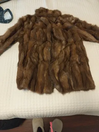 Abrigo de pelo marrón talla 38-40