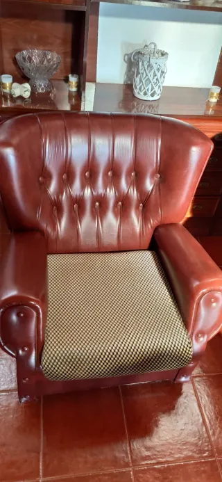 Sillón orejero vintage marrón