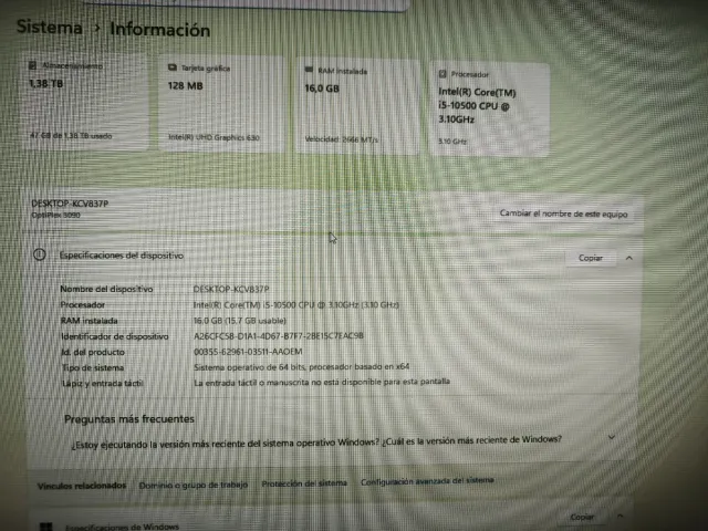 Ordenador Dell Optiplex 3090 Negro