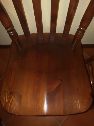 Set 4 Sedie Legno Massiccio Anni '80