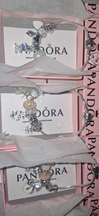 Pulsera Pandora Acero con Abalorios