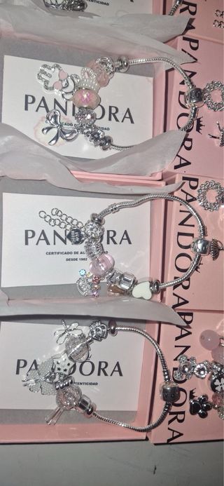 Pulsera Pandora Acero con Abalorios