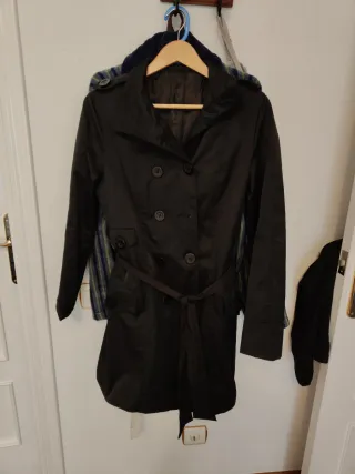 Gabardina mujer talla L negra