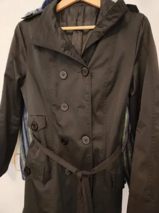 Gabardina mujer talla L negra