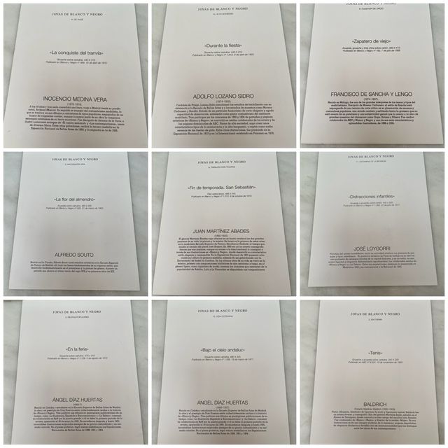 9 reproduciones de pintores y su biografía al dors