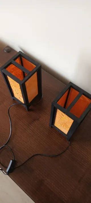 Candeeiros de Mesa Japoneses Madeira Papel