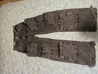 Pantalón Cargo Baggy Triple Zara Gris