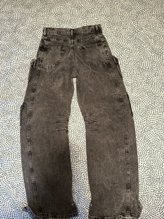 Pantalón Cargo Baggy Triple Zara Gris