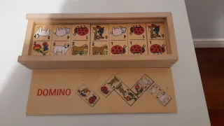Juego madera dominó y memo infantil Goki