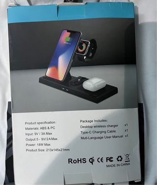 Caricabatterie wireless 3 in 1 per iPhone, Watch, AirPods