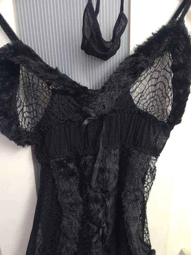 Lingerie sexy de renda preta