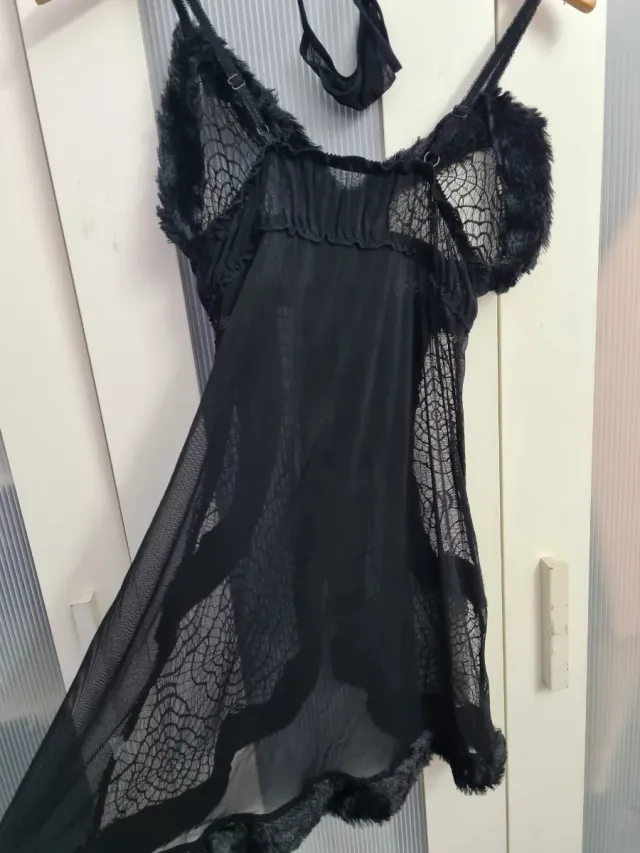 Lingerie sexy de renda preta