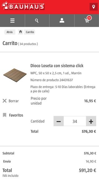 8,5 m2 Loseta Exterior NUEVA