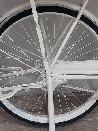 Mesa madera, consola, Barra metal Bicicleta