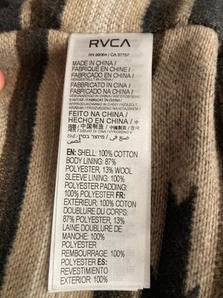 Chaqueta RVCA gris hombre