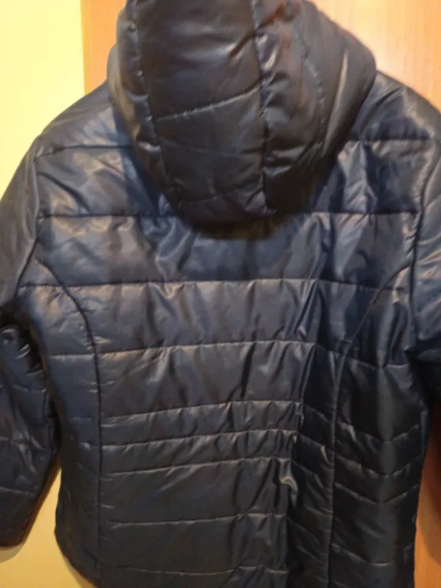 Cazadora azul acolchada capucha XL