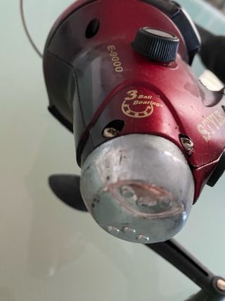 Caña de pescar con carrete