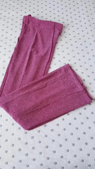 Look fiesta pantalón acampado fucsia brillante M