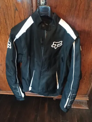 Chaqueta Moto Fox Negra y Blanca