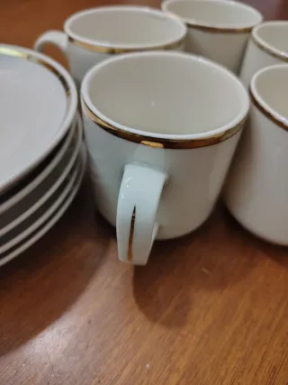 Set 5 tazzine caffè con profilo dorato