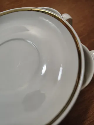 Set 5 tazzine caffè con profilo dorato