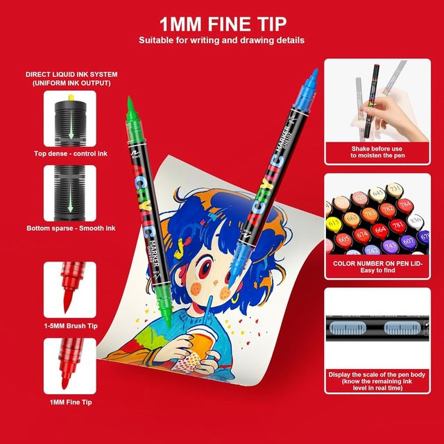 168 Rotuladores Acrílicos Permanentes Colores