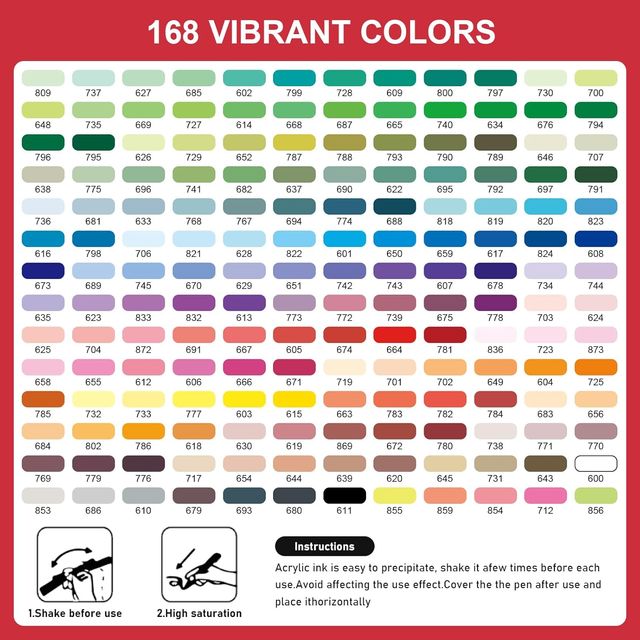 168 Rotuladores Acrílicos Permanentes Colores