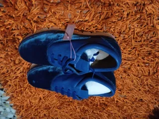 Zapatos azules de terciopelo