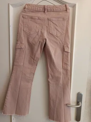 Pantalón cargo rosa palo Mango XXS