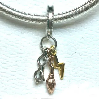Charm Triple Harry Potter Plata
