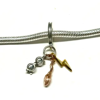 Charm Triple Harry Potter Plata