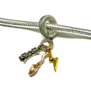 Charm Triple Harry Potter Plata
