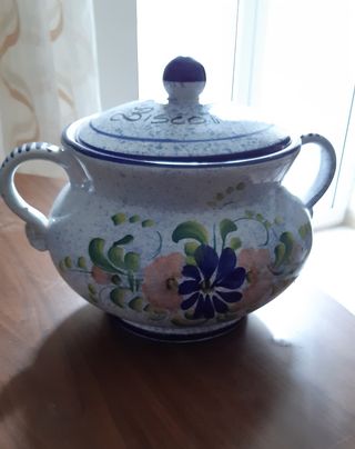 Biscottiera in ceramica dipinta a mano